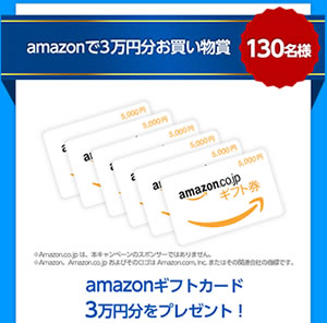 amazonで3万円分お買い物賞